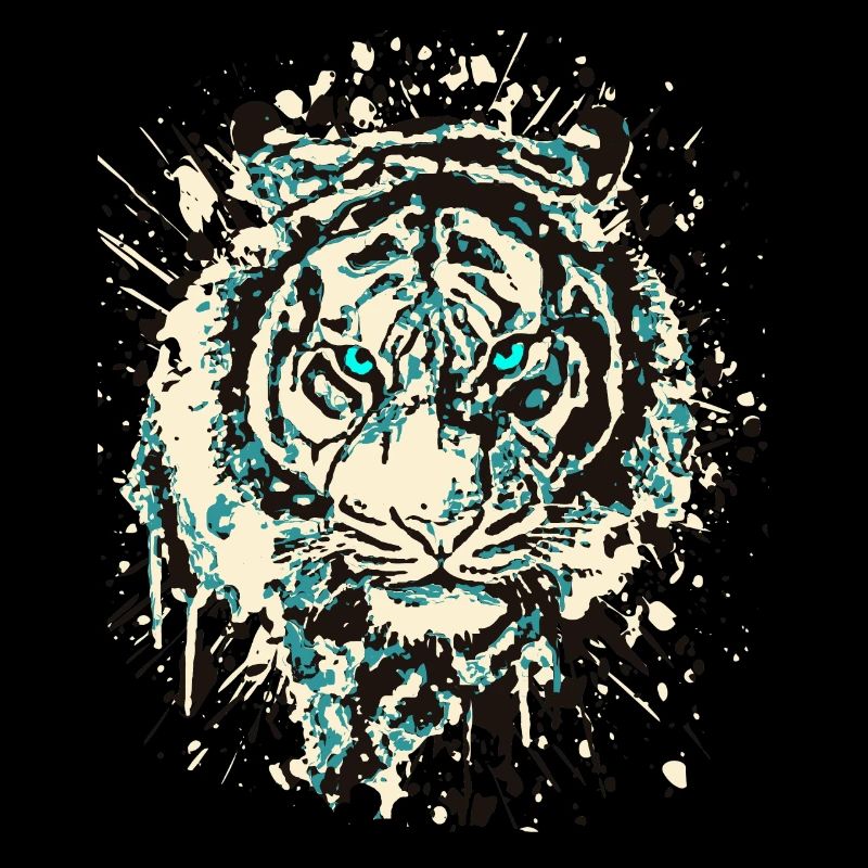 Tiger Chat - Vintage Grunge - Oeil de chat Bleu
