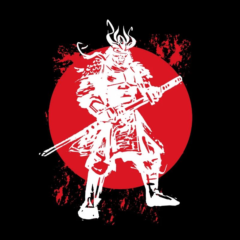 Samurai Japanese Warrior Blood Moon Design