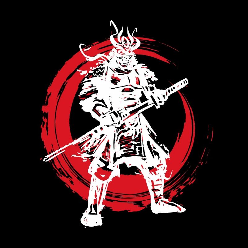 Samurai Japanese Warrior Blood Moon Design