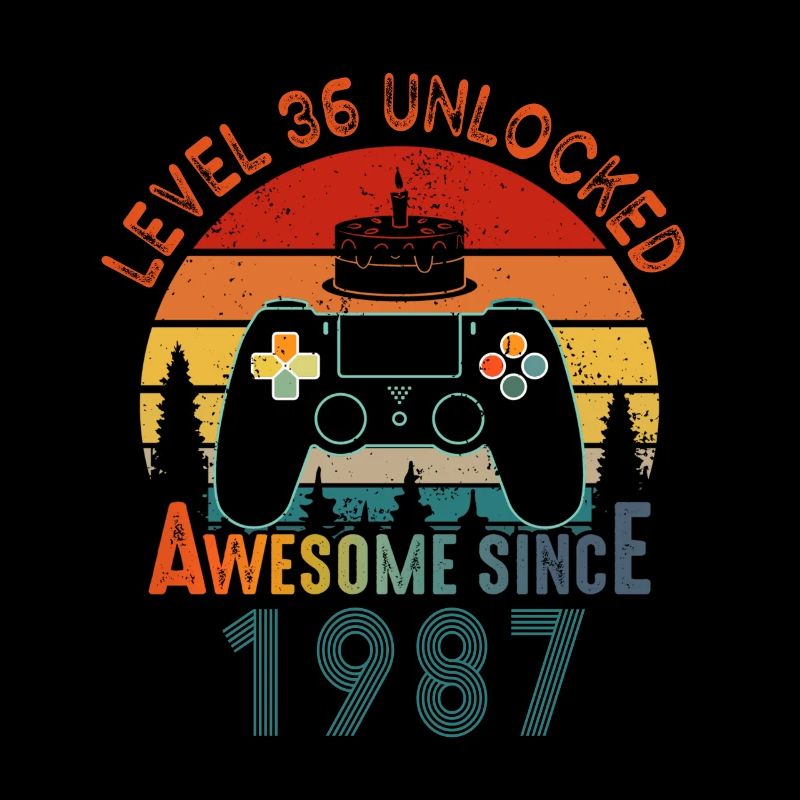 Level 36 Unlocked Awesome Since 1987 Funny Gamer