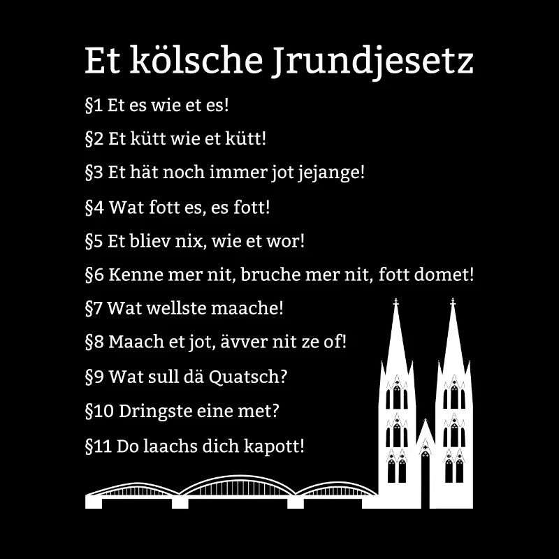 Et Kölsche Jrundjesetz Kölner Grundgesetz Köln