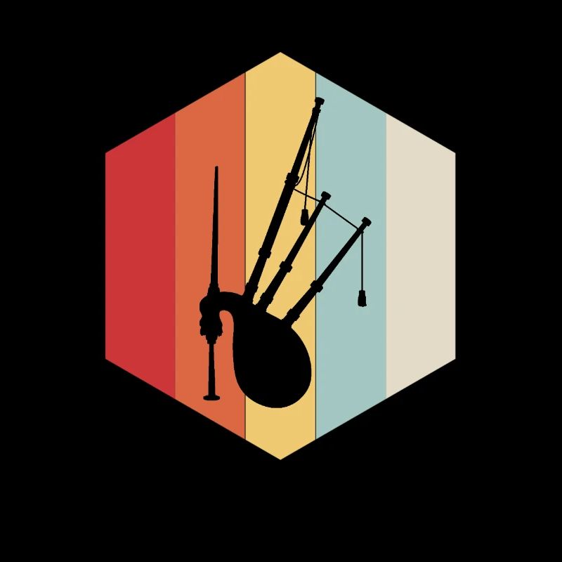 Retro Bagpipe Silhouette