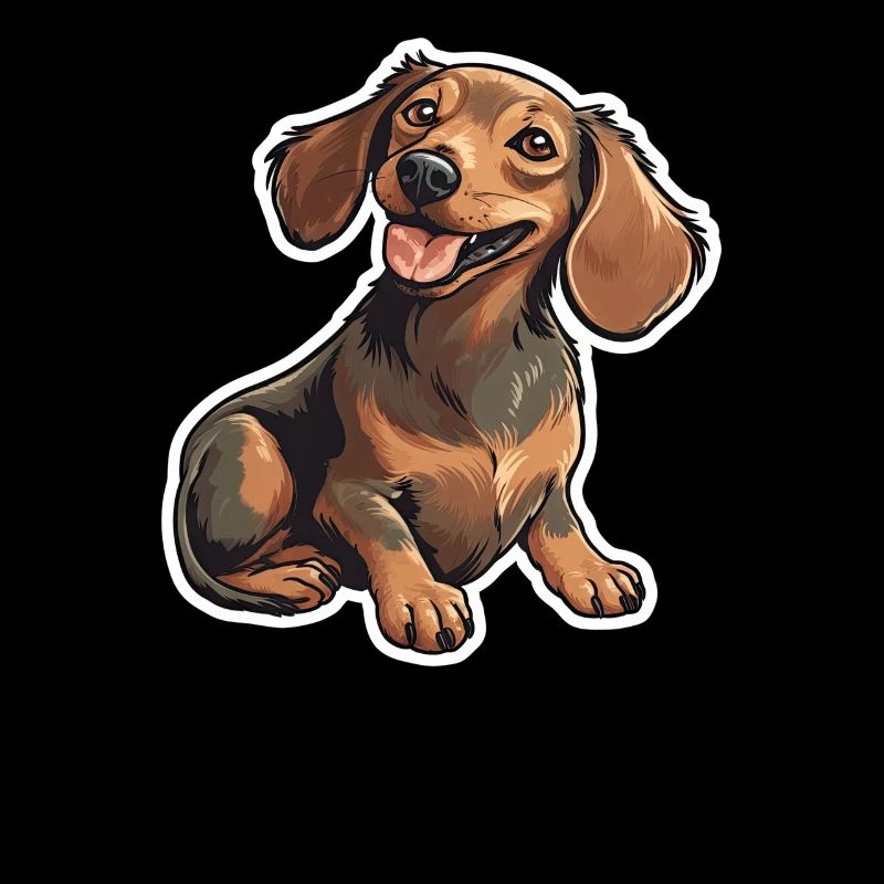 Dackel Teckel Hund Rasse Illustration Welpe Bild