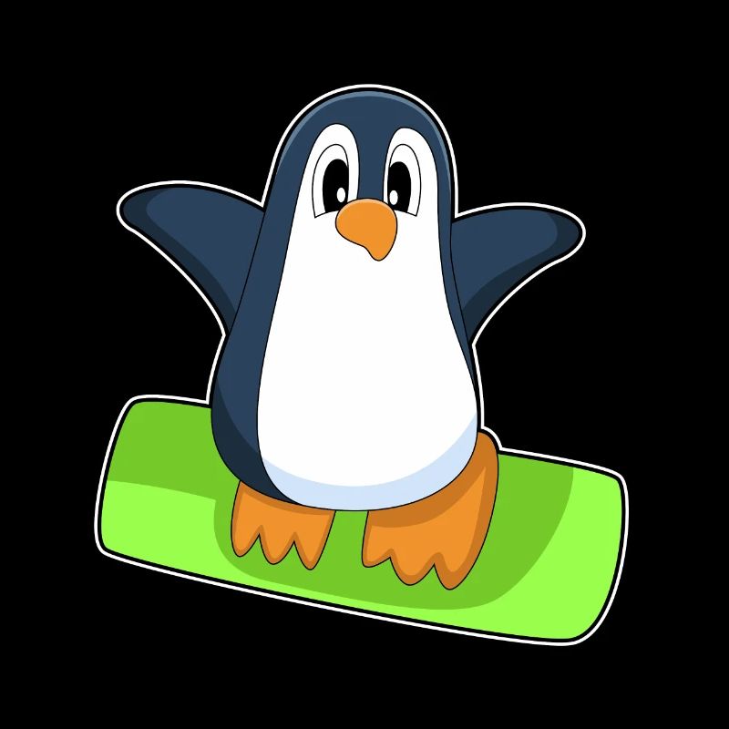 Pinguin Snowboarder Snowboard