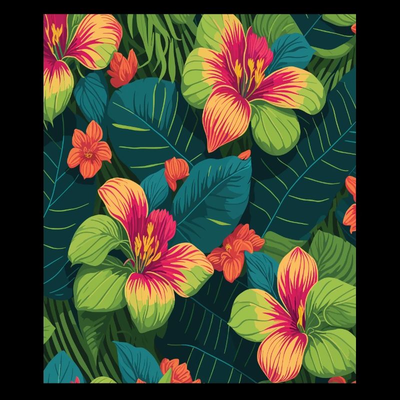 Jungle Pattern Tropical Pattern Rainforest Flowers