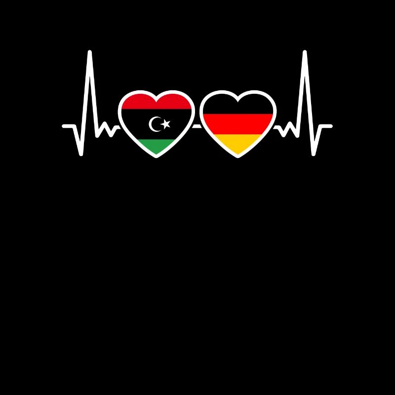 Libya Germany Heartbeat Flag Libyan
