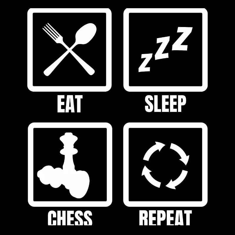 Manger, dormir, jouer aux échecs, répéter