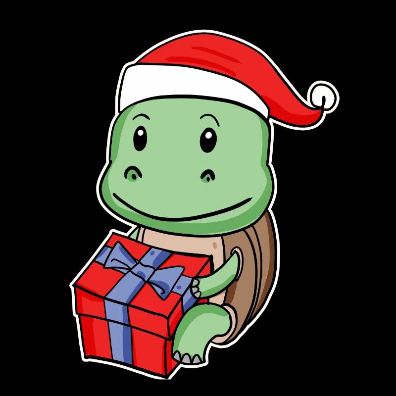 Turtle with Christmas hat