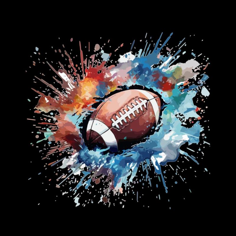 Explosion de couleurs d’éclaboussures de football américain