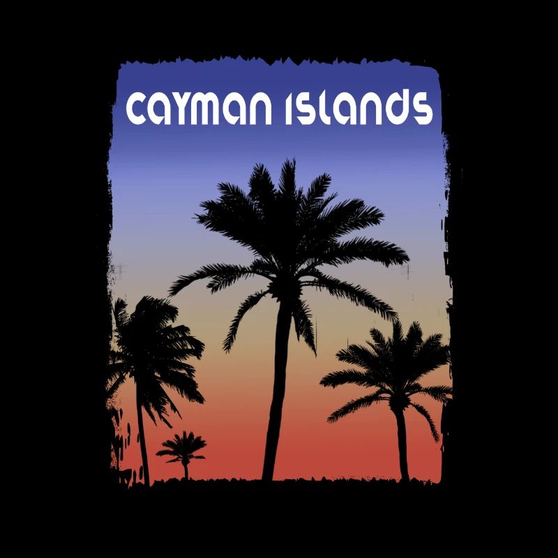 Îles Caïmans Coucher De Soleil Vacances Souvenir Palmier