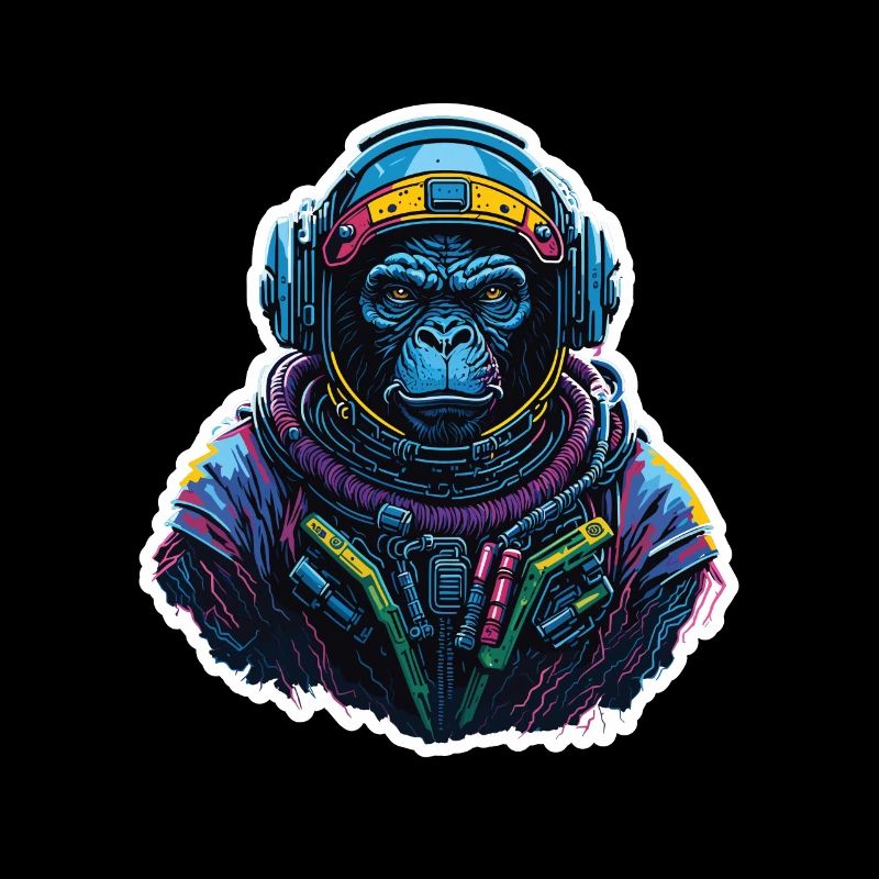 Gorille Astronaute Neon