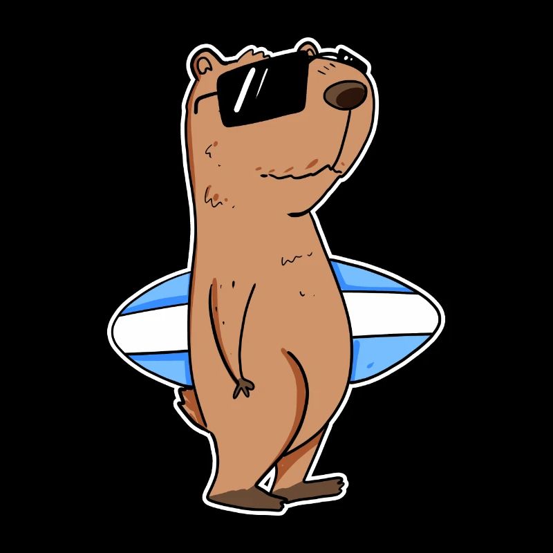 Capybara Surf Capybara Surfer Motif