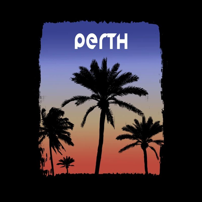 Perth Australie coucher de soleil vacances Souvenir palmier