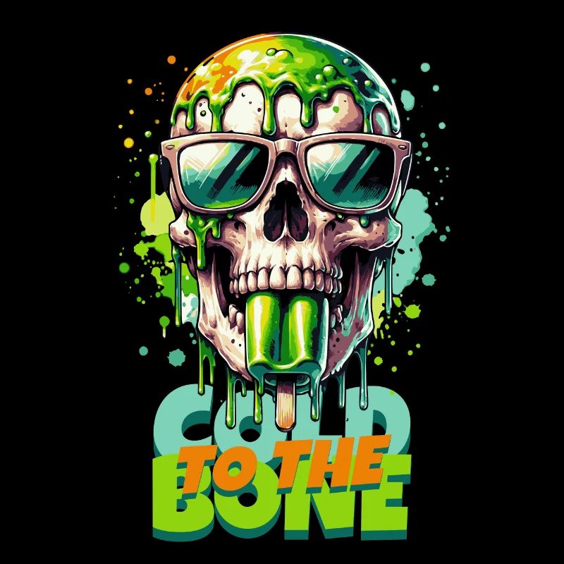 COLD TO THE BONE Schädel mit Eis - Zunge