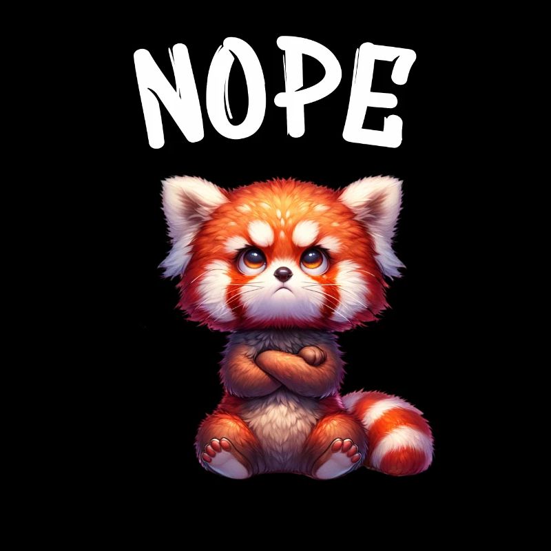 Red Panda Funny Saying Nope Fire Fox