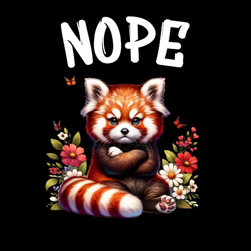 Red Panda Funny Saying Nope Fire Fox