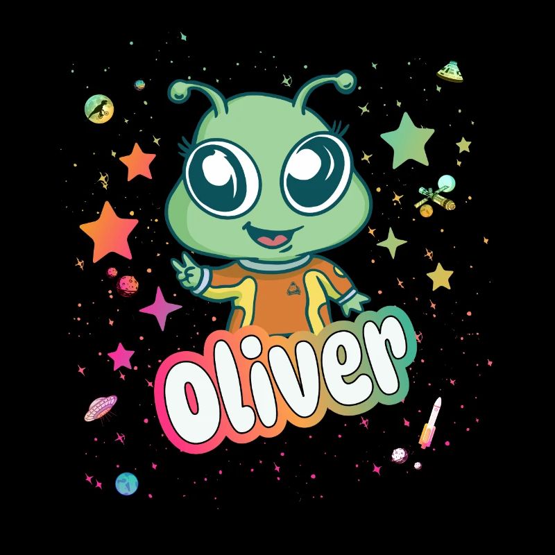 OLIVER - Beau nom de garçon avec un extraterrestre mignon
