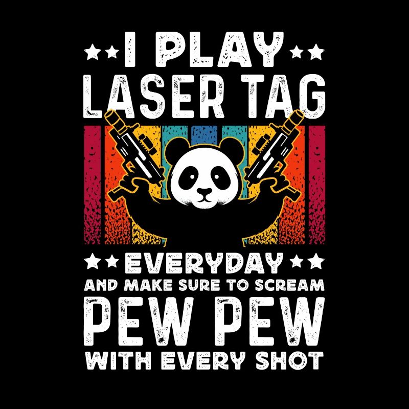 Laser Tag Panda Pew Pew Retro Lasertag Geschenk