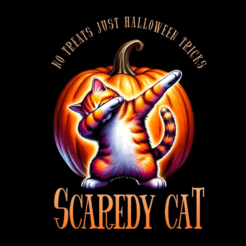 Joyeux Halloween, chat effrayé