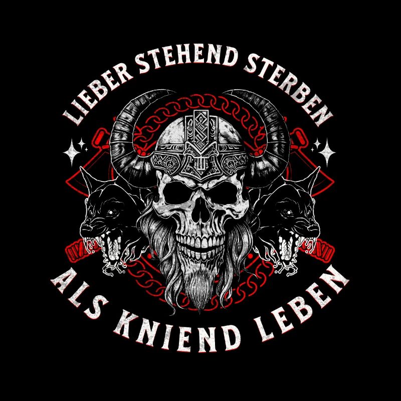 Viking Skull Hörnerhelm Stehend Sterben Design