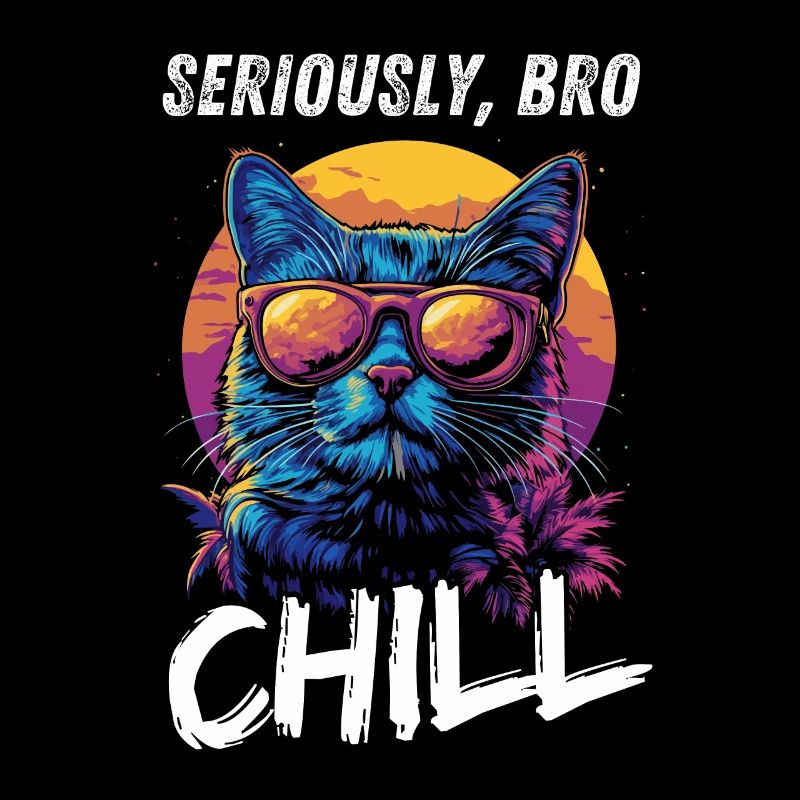 Seriously Bro Chill Cat Gamer Meme