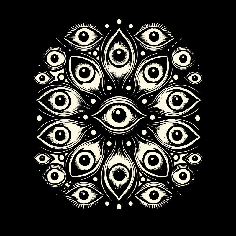 Spooky Ghosts Eyes Dark Halloween Design