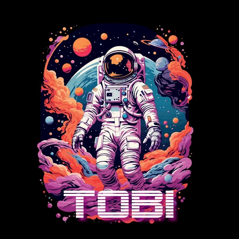 TOBI - Beautiful boy name with cool astronaut