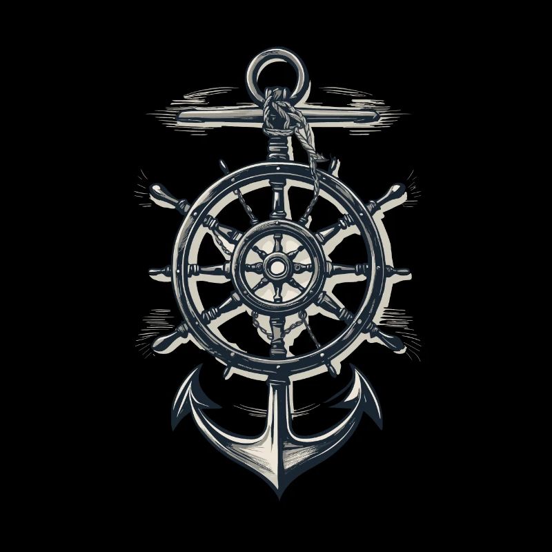 Symbole d’ancre de boussole maritime
