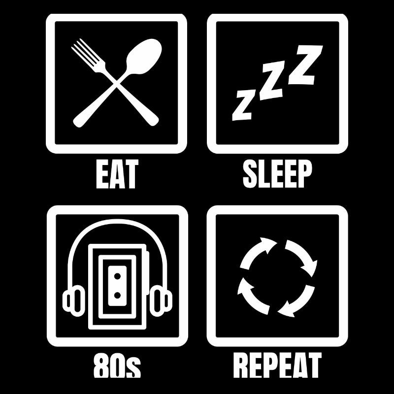 Manger dormir 80s Répéter