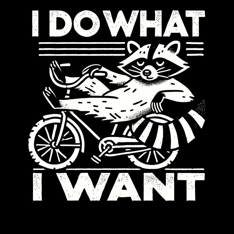 Fahrrad Waschbär Design mit frechem Spruch