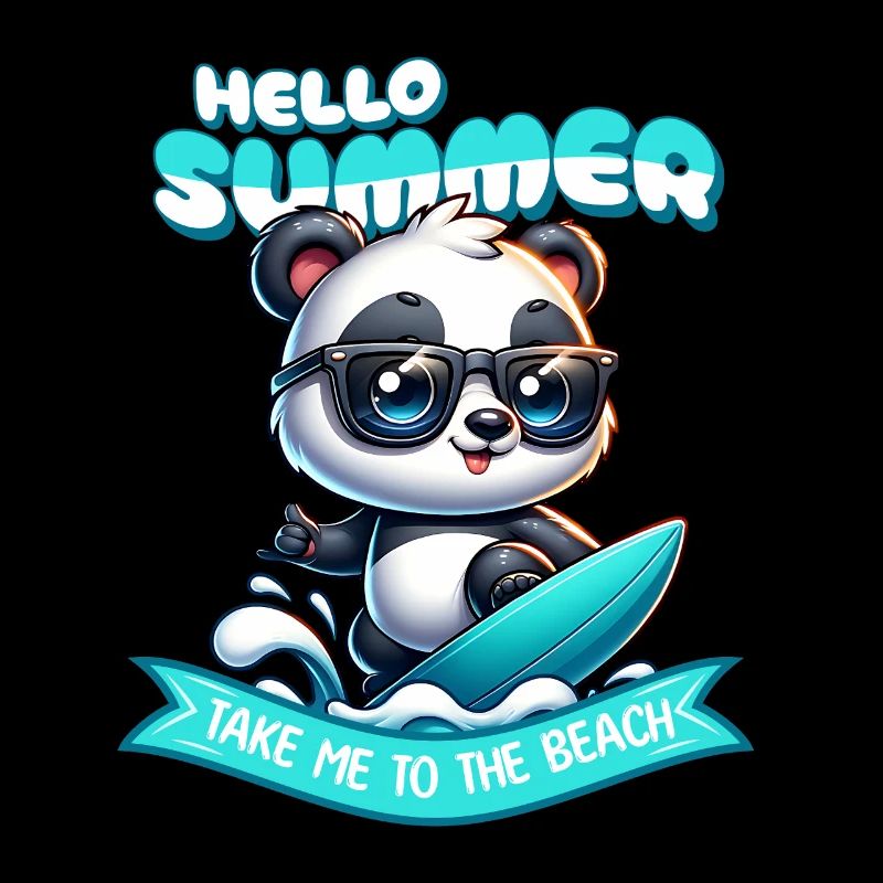 Panda Surfer Sommer
