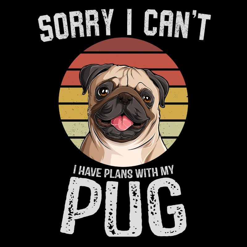 Humorvoller Mops mit Textdesign