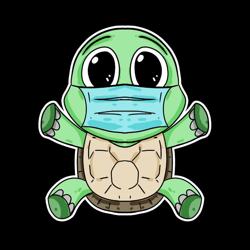 Tortue mignonne avec masque