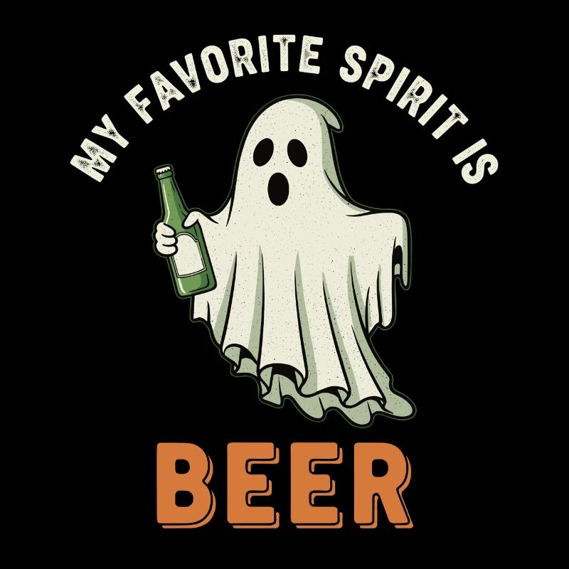 Humorous ghost drink print