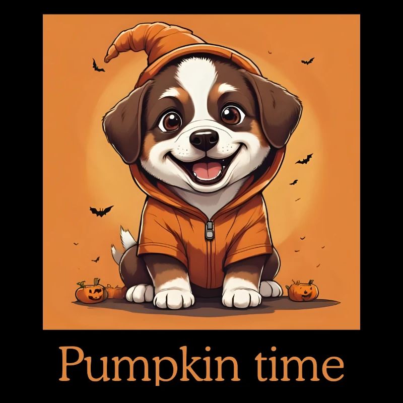 Süßer Halloween Hund mit Kostüm