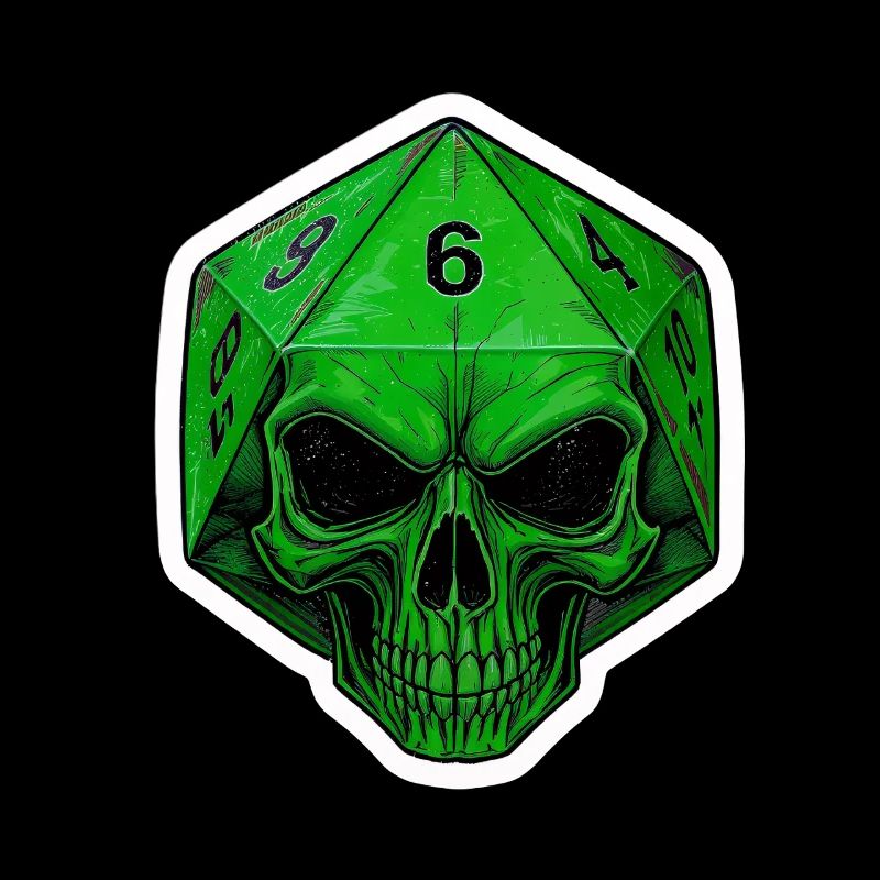Cube Mystique D20 avec Crâne – Fantasy