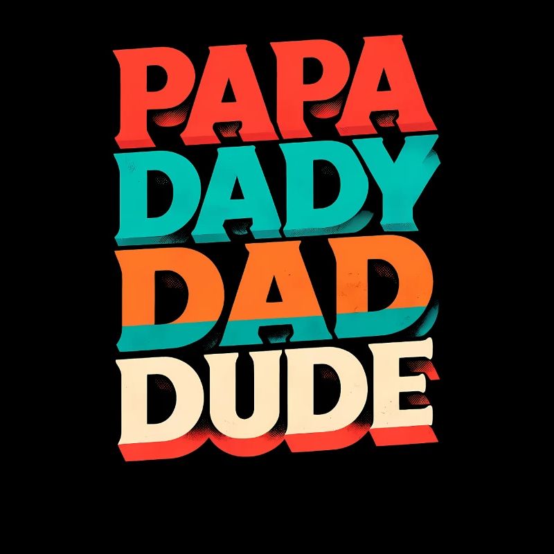 Papa Dad Dude Retro Rainbow