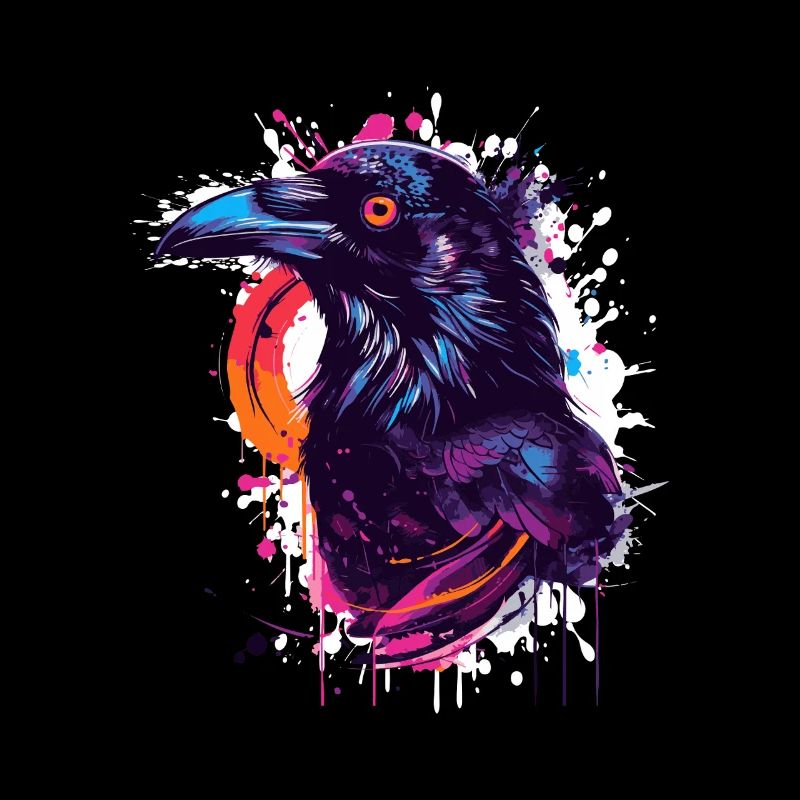 Explosion de couleur Corbeau Éclaboussure de néon