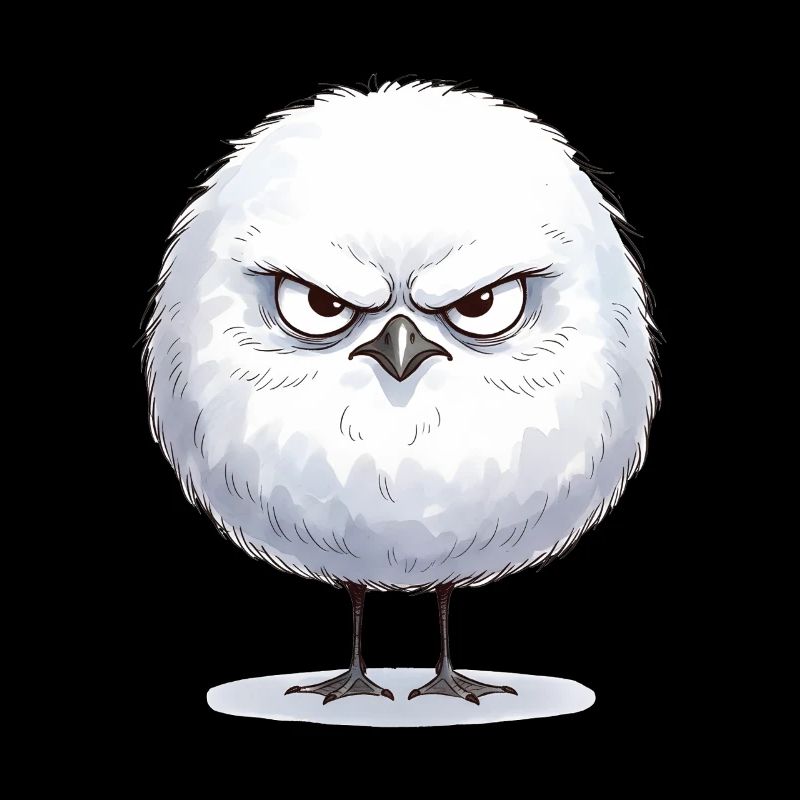 Grimmige runde Möwe 