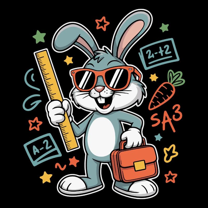 Math Bunny Glasses Suitcase