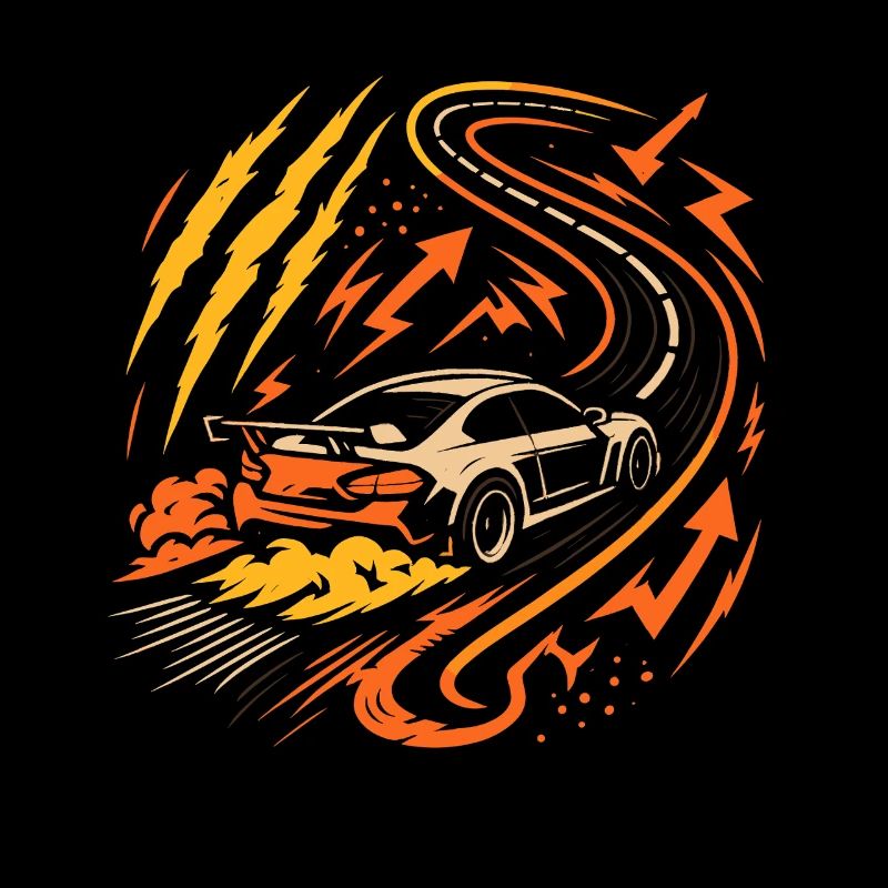 Circuit de course de voitures de sport de drift, fan de tuning