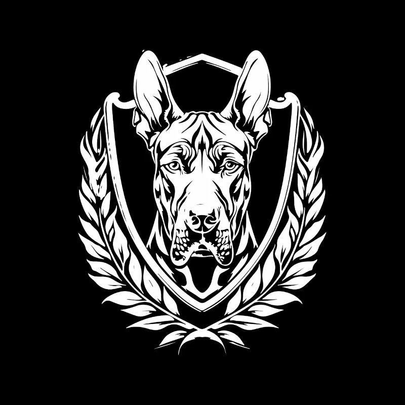 Wächterhund im Wappen-Design