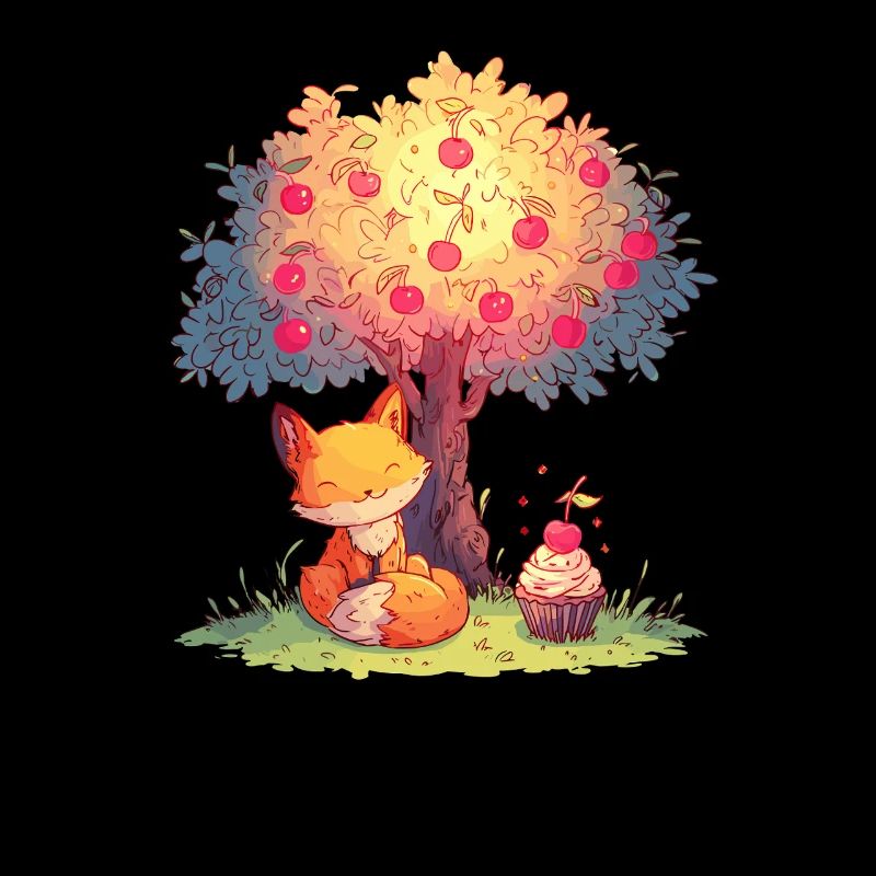 Fuchs am Apfelbaum mit Cupcake