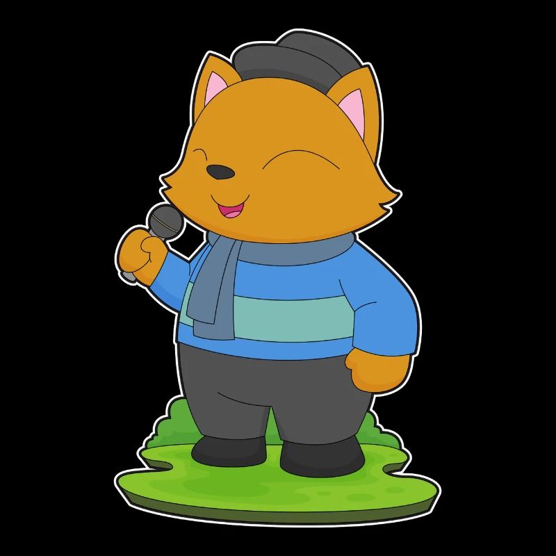 Cat Singer Microphone Singing