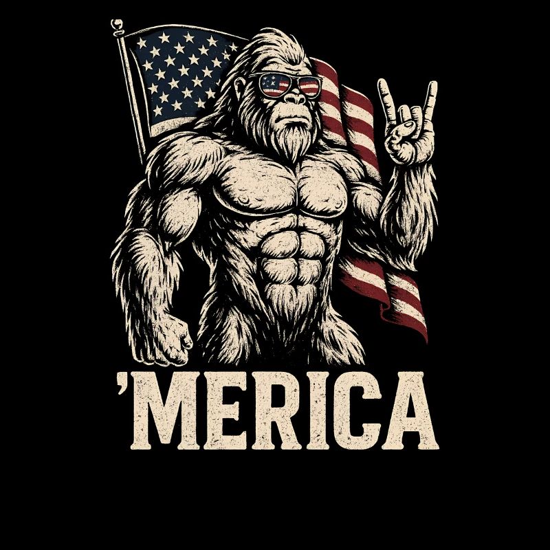 America Bigfoot Drôle 4 juillet Bigfoot Ameri