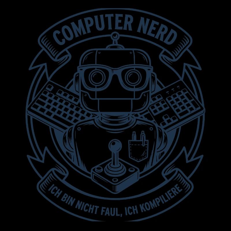 Computer Nerd Robot Logo
