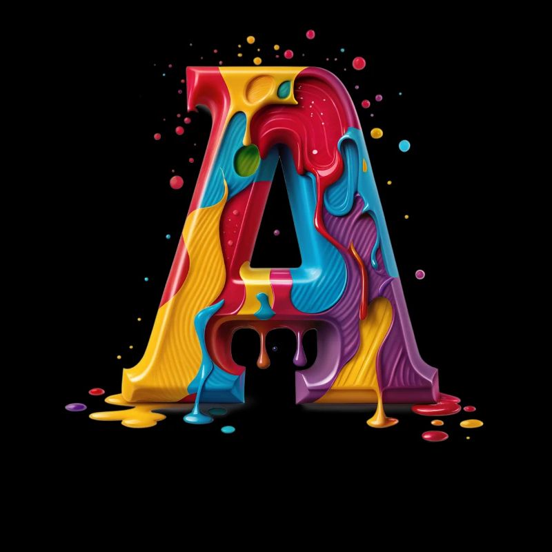 Letters Alphabet Personalized colorful Letter A