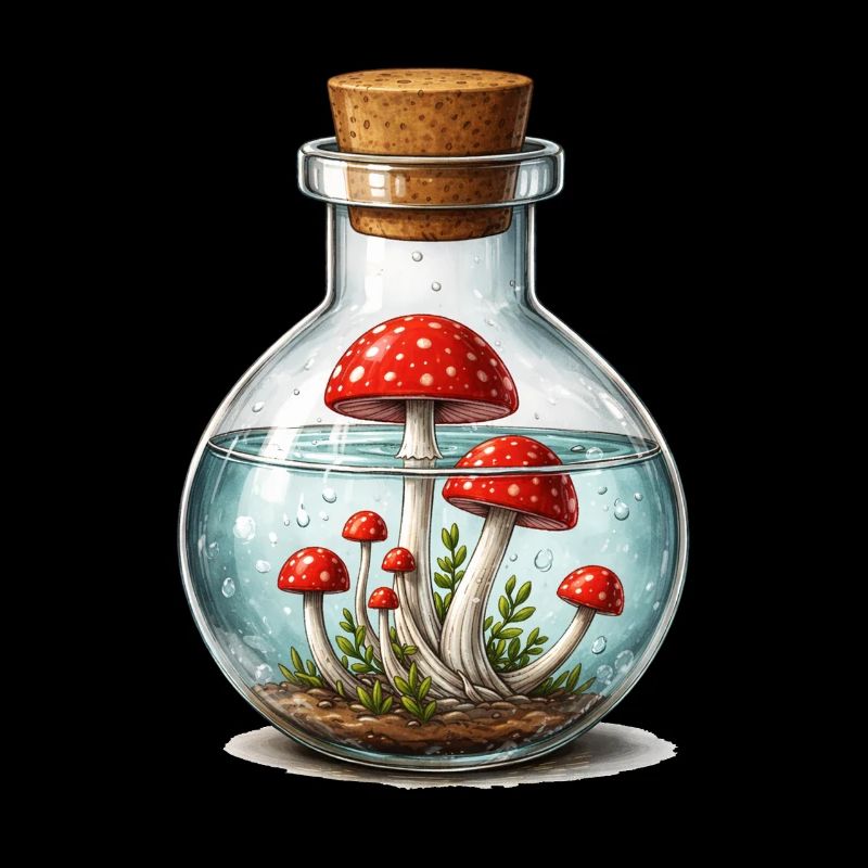 Magic mushrooms in a jar – magical look