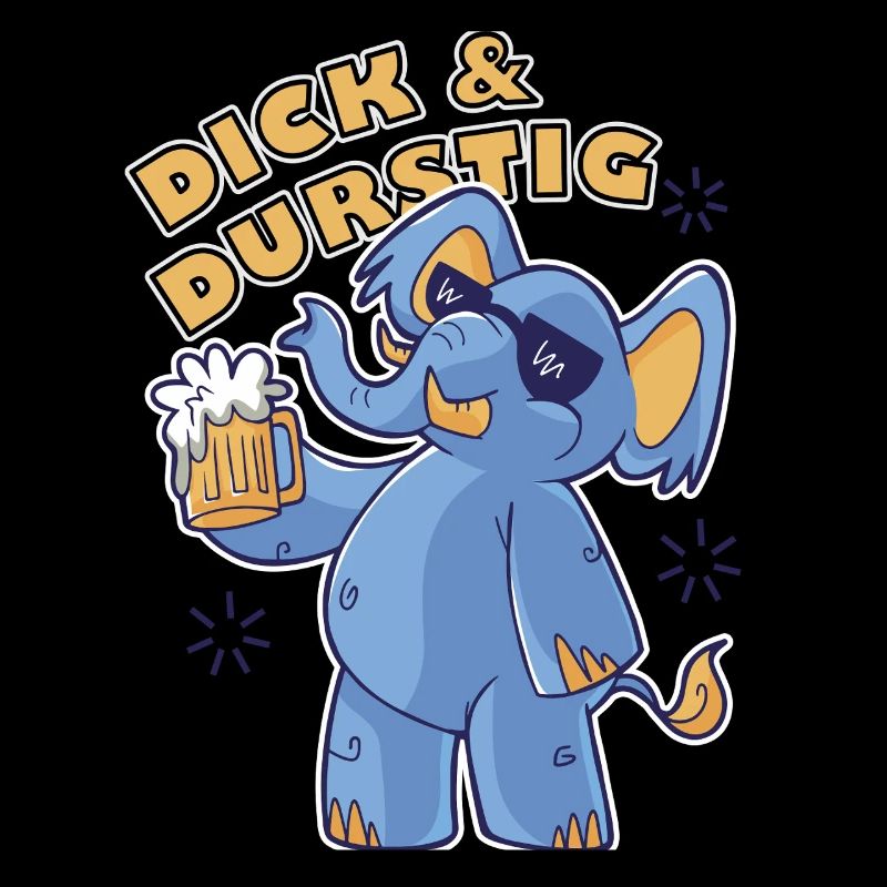 Fat and Thirsty Funny Saying Drinking Beer