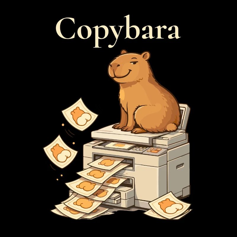 Copybara Capybara on Copier Office Humor